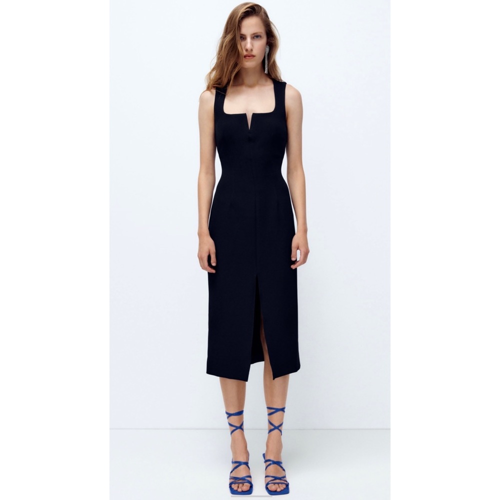Zara Square Neck Slim Dress